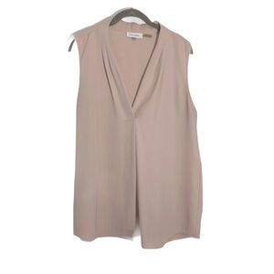 Calvin Klein Women's Sleeveless Blouse with Inverted Pleat  - 743